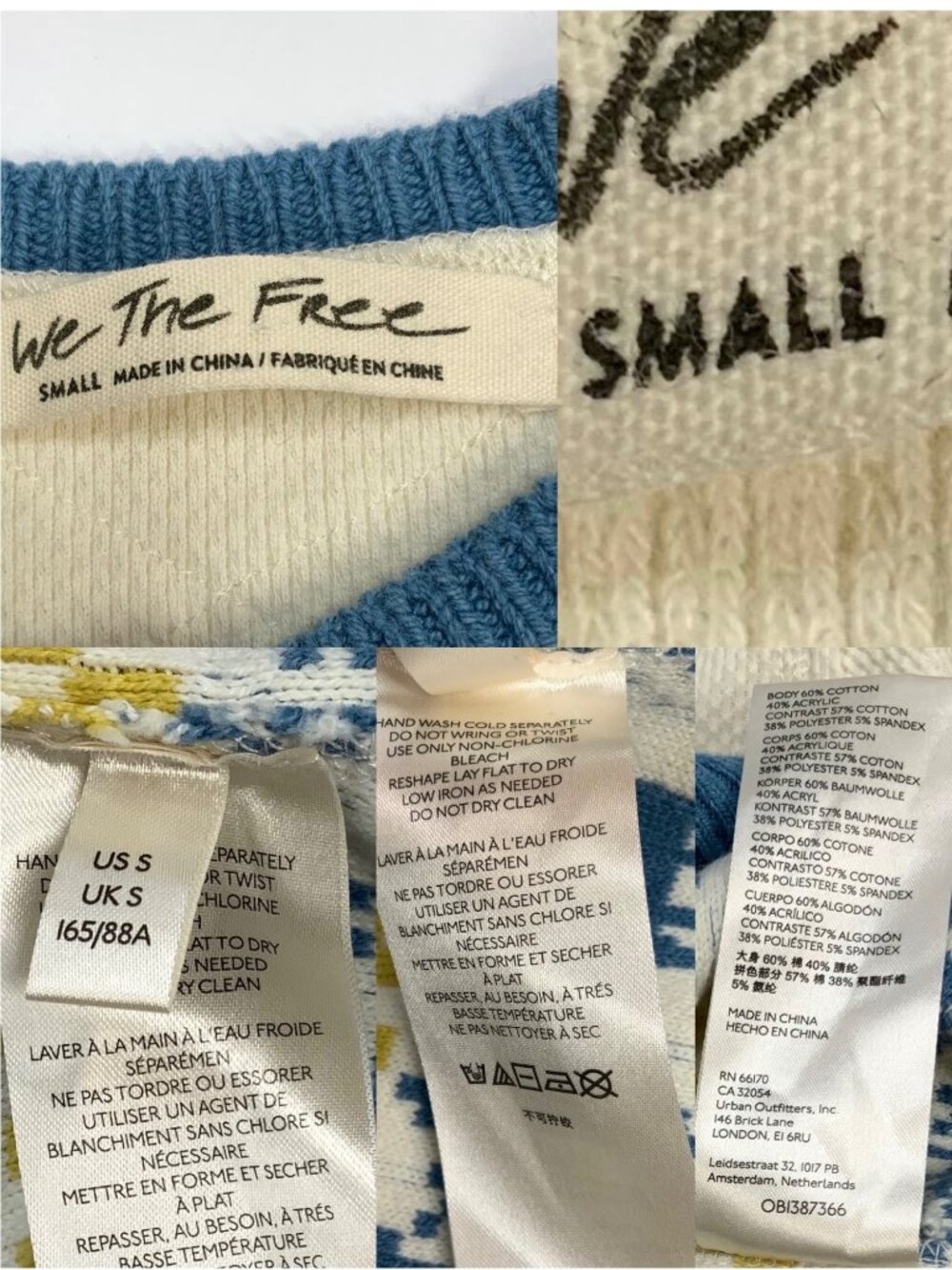 Free People We The Free To The Woods Henley Sweater S Light Combo Thermal - Picture 11 of 16